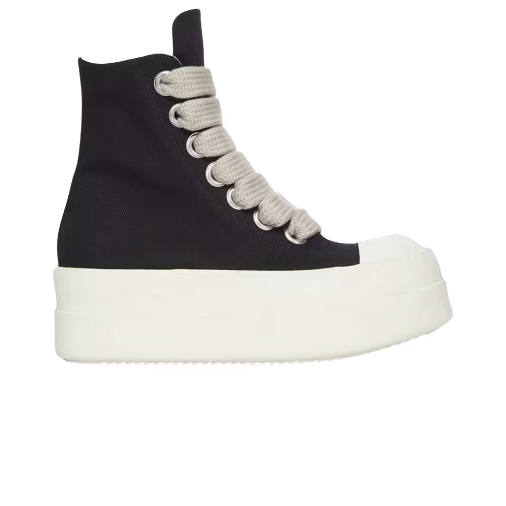 Rick Owens DRKSHDW Denim Mega Bumper Jumbolace Sneaker Black Milk