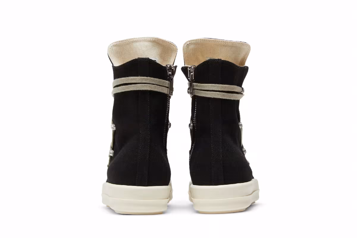Rick Owens DRKSHDW Strobe Cotton Denim Hexa High Black Milk, view 7
