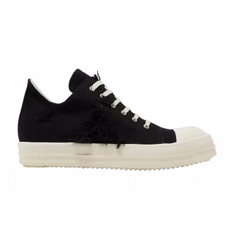 Rick Owens DRKSHDW Strobe Cotton Denim Slashed Low 'Black Milk'