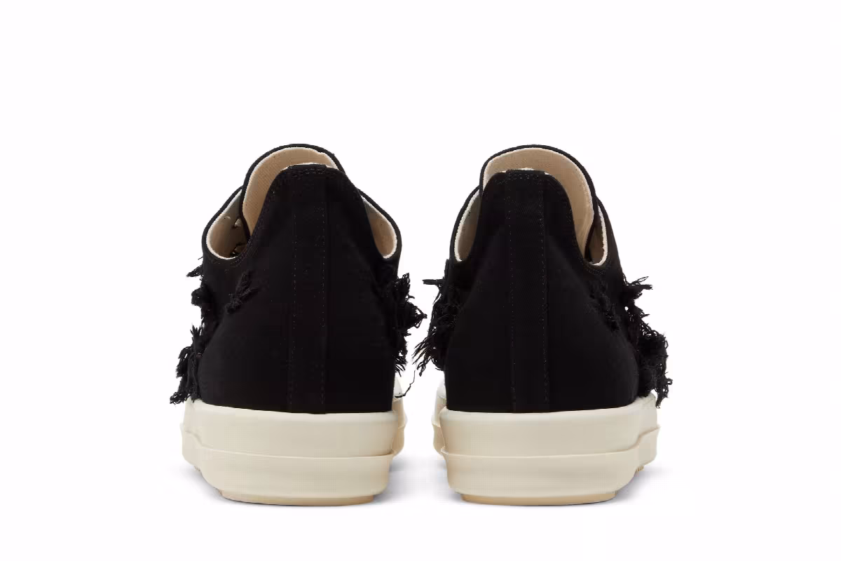 Rick Owens DRKSHDW Strobe Cotton Denim Slashed Low Black Milk, view 7