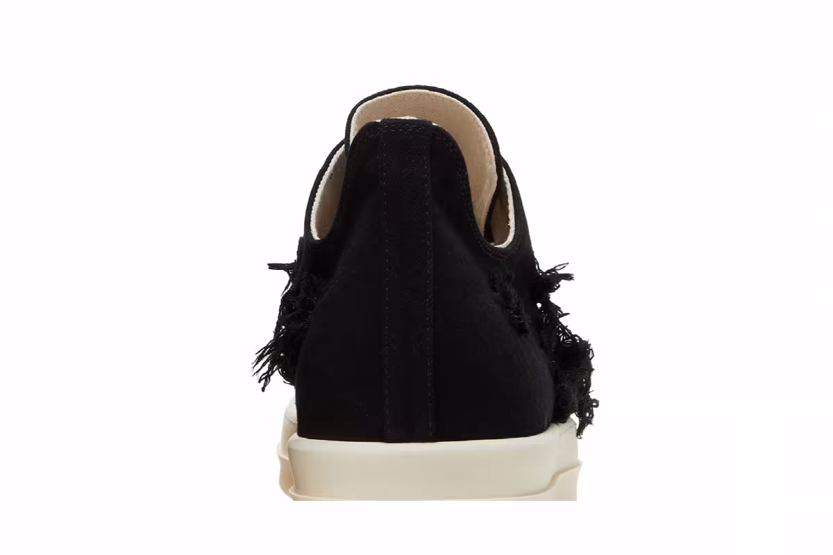 Rick Owens DRKSHDW Strobe Cotton Denim Slashed Low Black Milk, view 8
