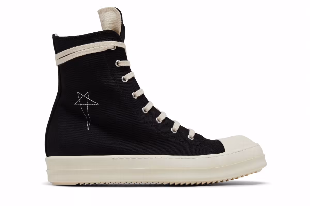 Rick Owens DRKSHDW Fogachine Pentagram Embroidery High Black Milk, view 2