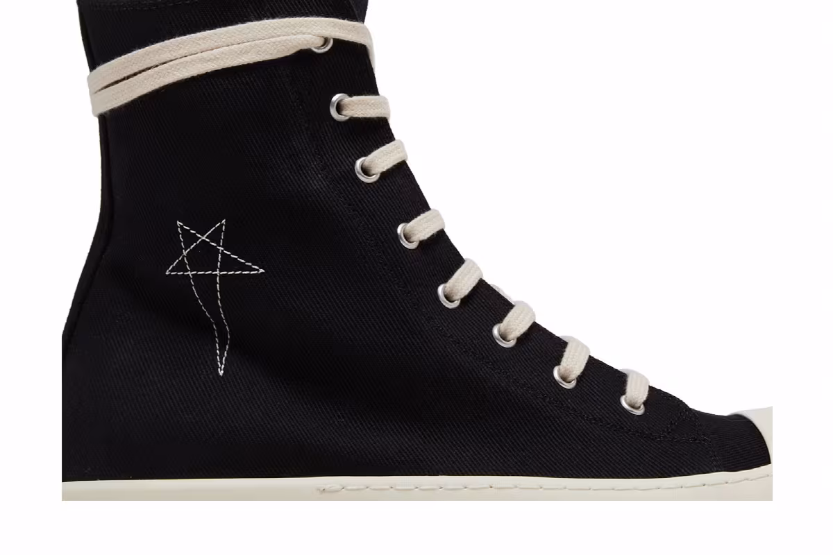 Rick Owens DRKSHDW Fogachine Pentagram Embroidery High Black Milk, view 3