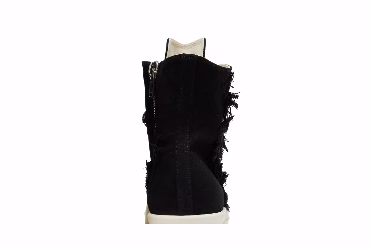 Rick Owens DRKSHDW Strobe Cotton Denim Slashed High Black Milk, view 8