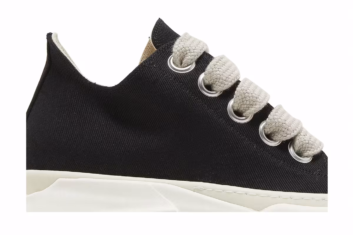 Rick Owens DRKSHDW Fogachine Cotton Denim Megalace Abstract Low Black Milk, view 3
