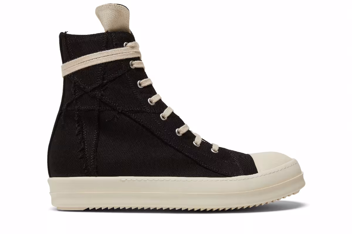 Rick Owens DRKSHDW Strobe Cotton Denim Penta High Black Milk, view 2