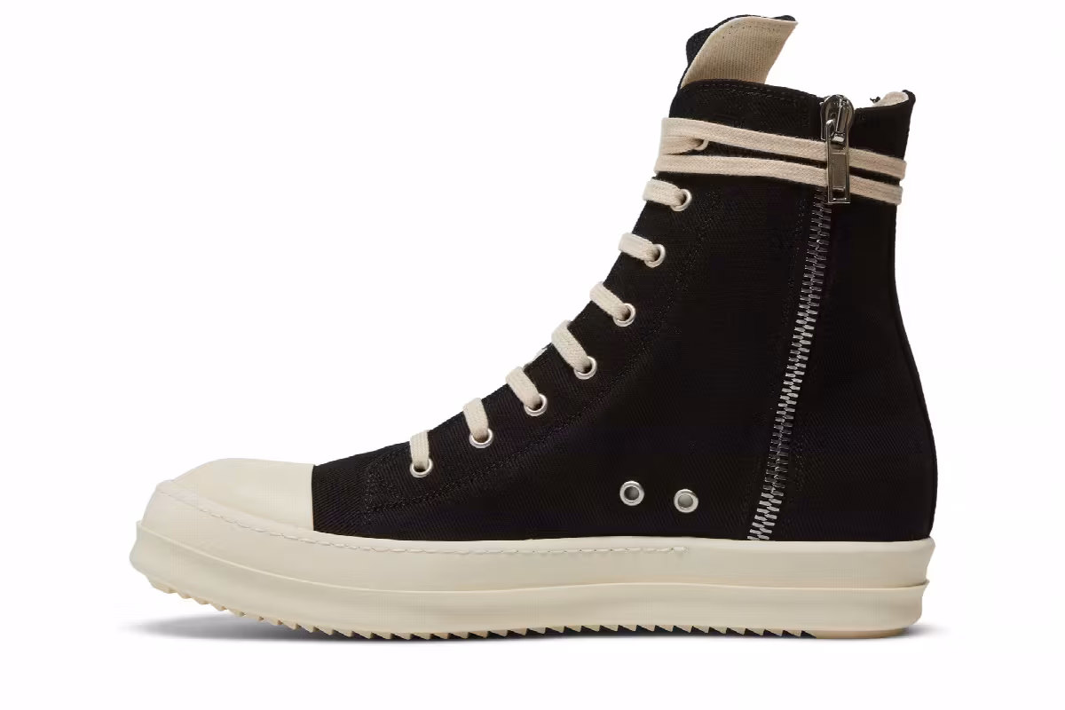 Rick Owens DRKSHDW Strobe Cotton Denim Penta High Black Milk, view 4