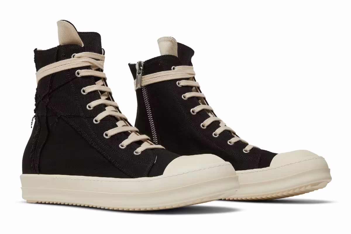 Rick Owens DRKSHDW Strobe Cotton Denim Penta High Black Milk, view 9