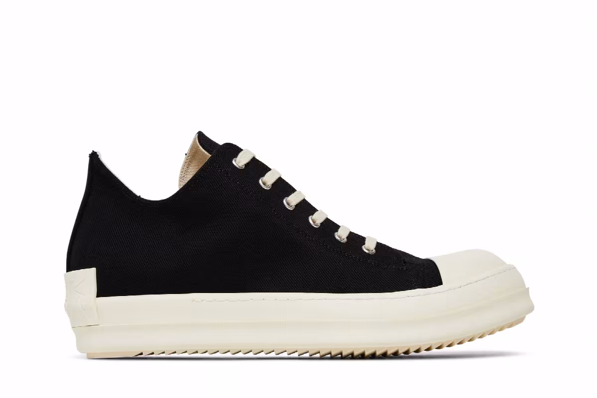 Rick Owens DRKSHDW Fogachine Cotton Denim Low Black Milk, view 2