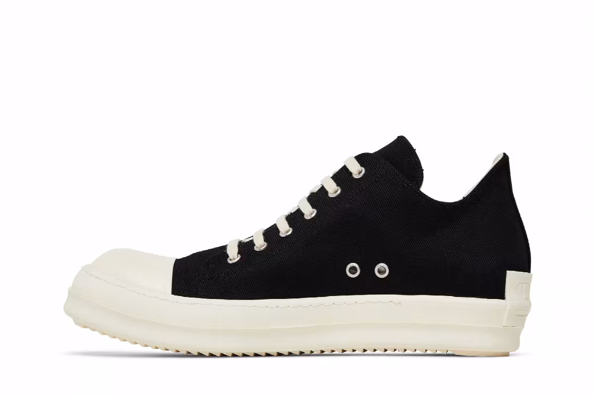 Rick Owens DRKSHDW Fogachine Cotton Denim Low Black Milk, view 4