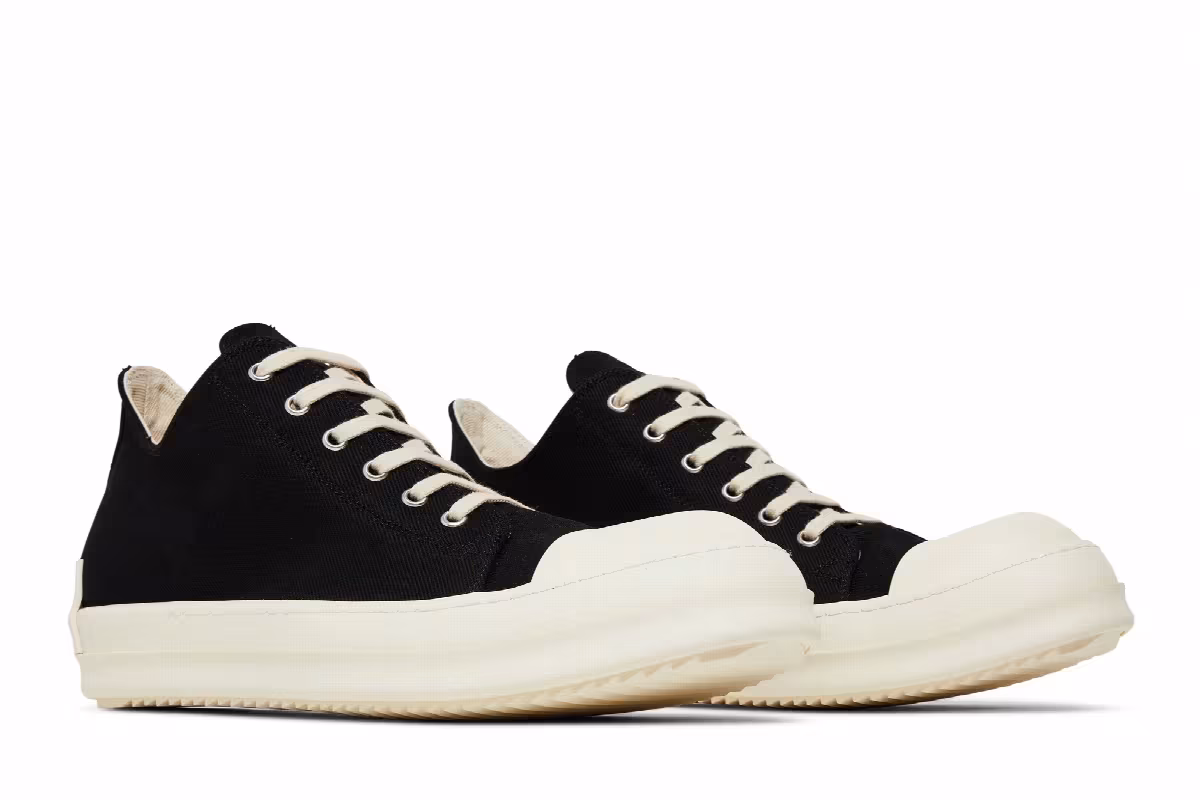 Rick Owens DRKSHDW Fogachine Cotton Denim Low Black Milk, view 9
