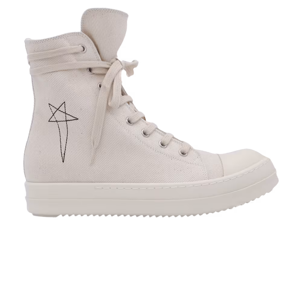 Rick Owens DRKSHDW Fogachine Pentagram Embroidery High Natural