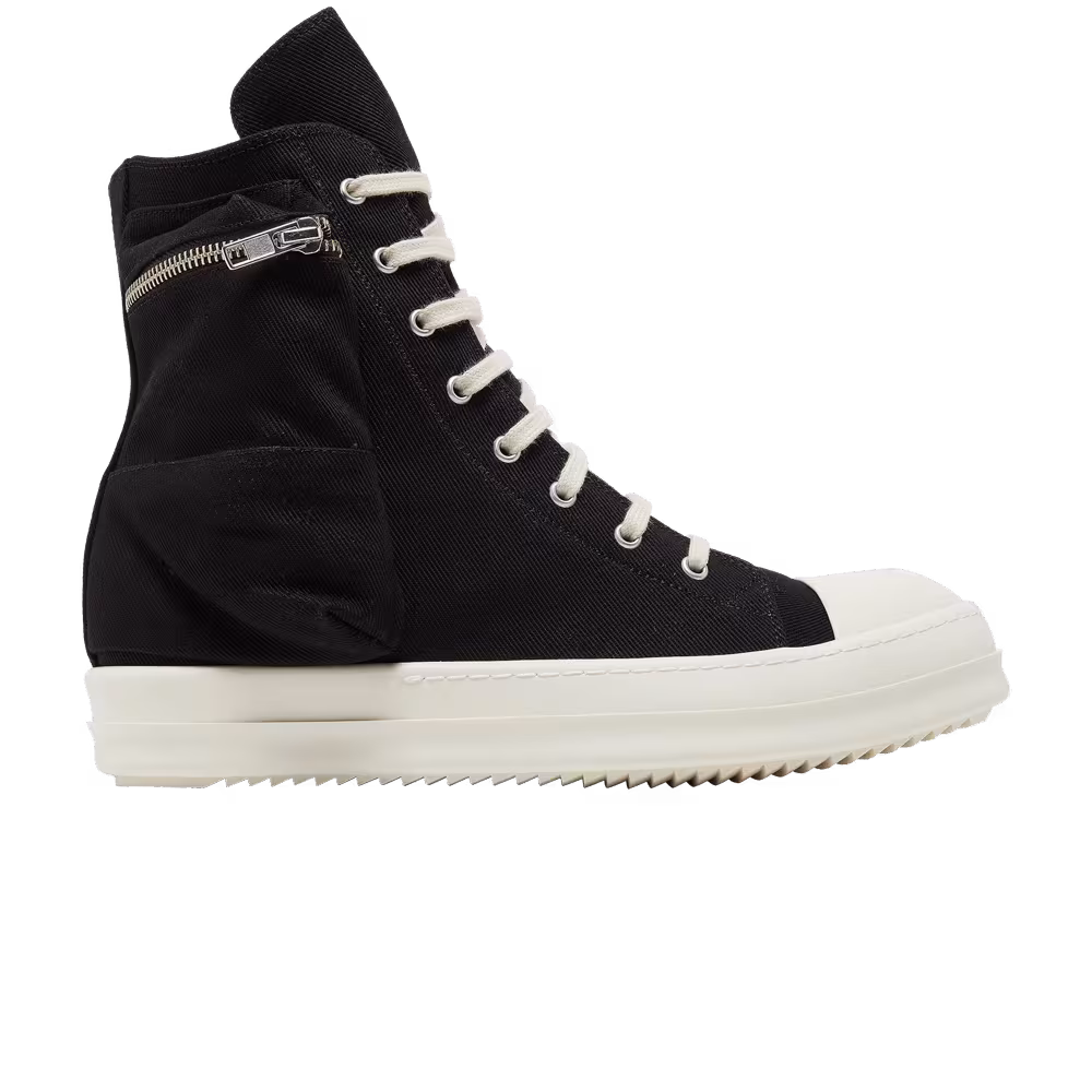 Rick Owens DRKSHDW Strobe Cotton Denim Cargo High Black Milk