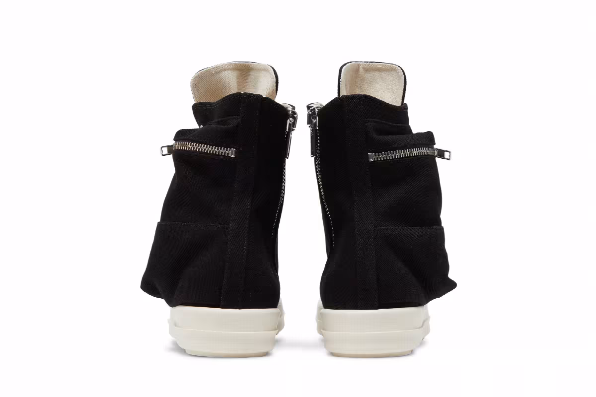 Rick Owens DRKSHDW Strobe Cotton Denim Cargo High Black Milk, view 7