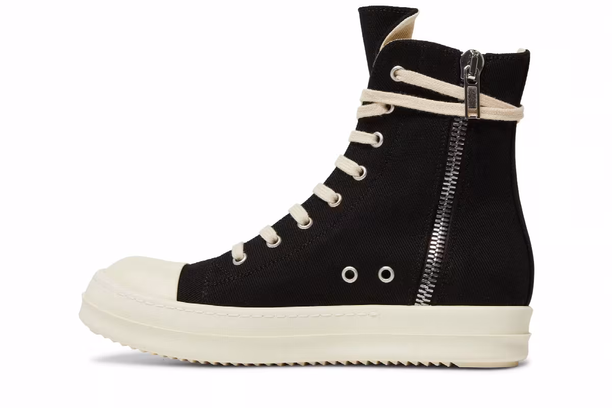Rick Owens Women's DRKSHDW Strobe Cotton Denim High Black Milk, view 4