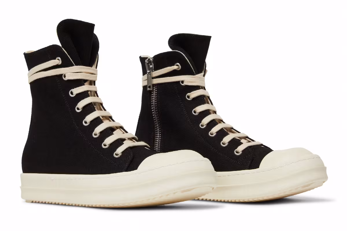 Rick Owens Women's DRKSHDW Strobe Cotton Denim High Black Milk, view 9