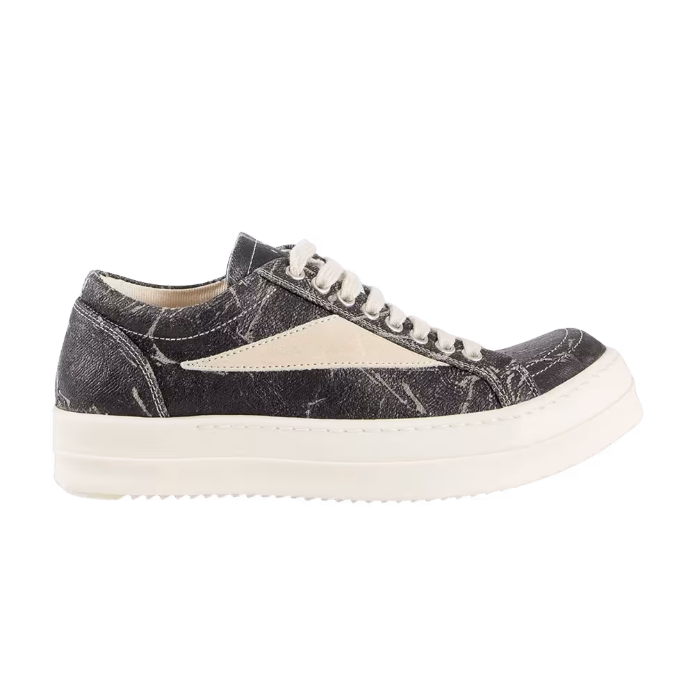 Rick Owens DRKSHDW Women's Vintage Sneaker Black Washed Foil Milk