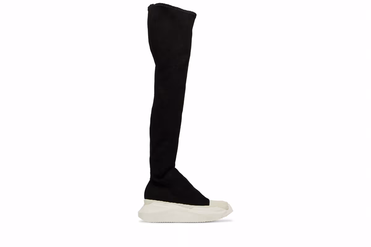 Rick Owens Women's DRKSHDW Fogachine Stretch Denim Abstract Stockings Black Milk, view 2