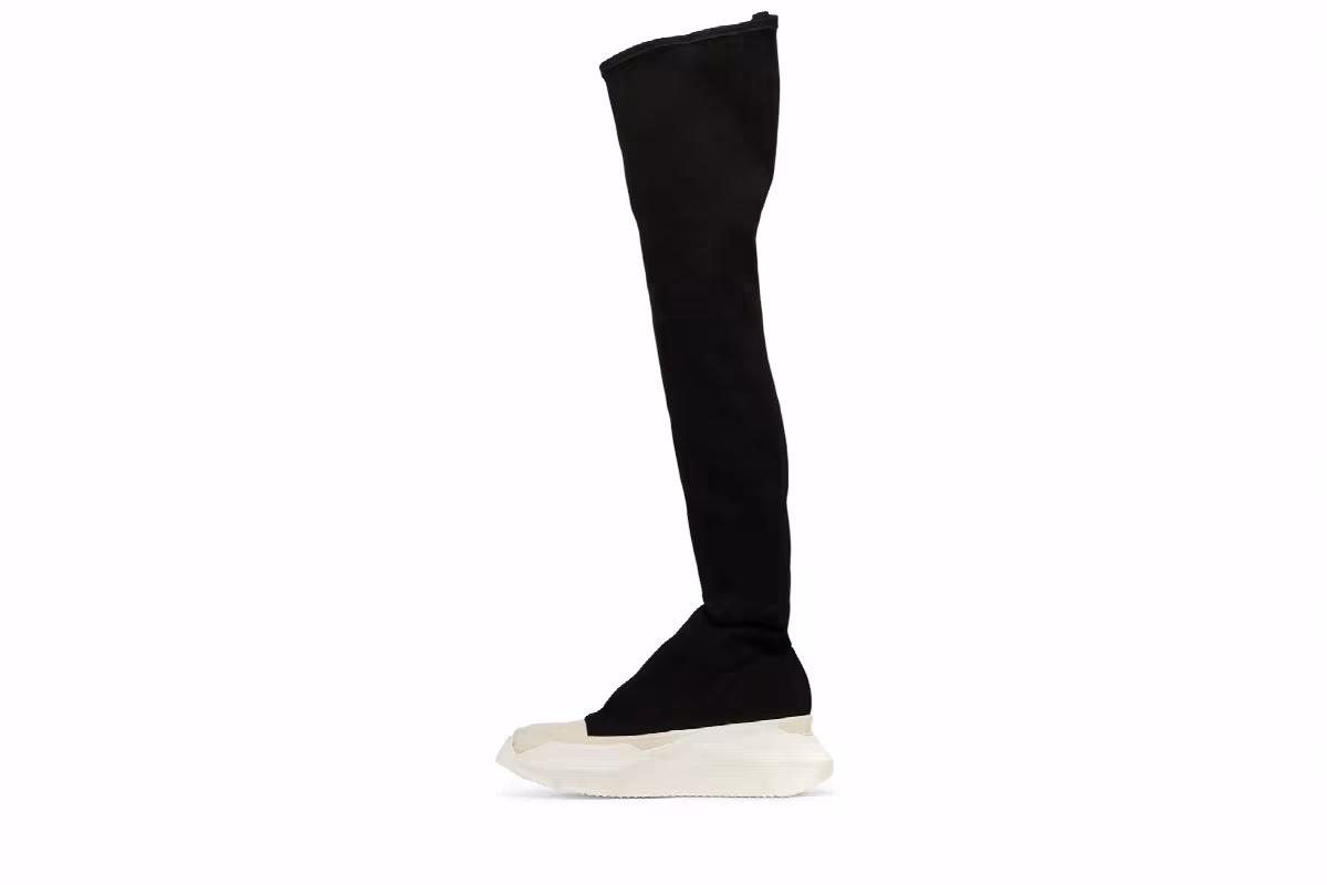 Rick Owens Women's DRKSHDW Fogachine Stretch Denim Abstract Stockings Black Milk, view 4