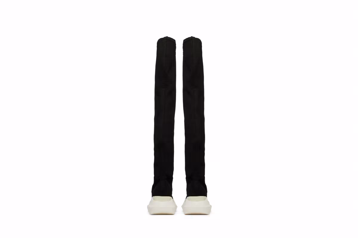 Rick Owens Women's DRKSHDW Fogachine Stretch Denim Abstract Stockings Black Milk, view 7