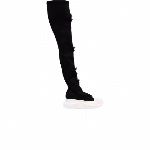 Rick Owens Wmns DRKSHDW Strobe Slashed Abstract Stockings 'Black Milk'