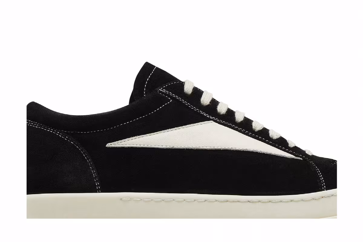 Rick Owens EDFU Suede Leather Vintage Low Black Milk, view 3