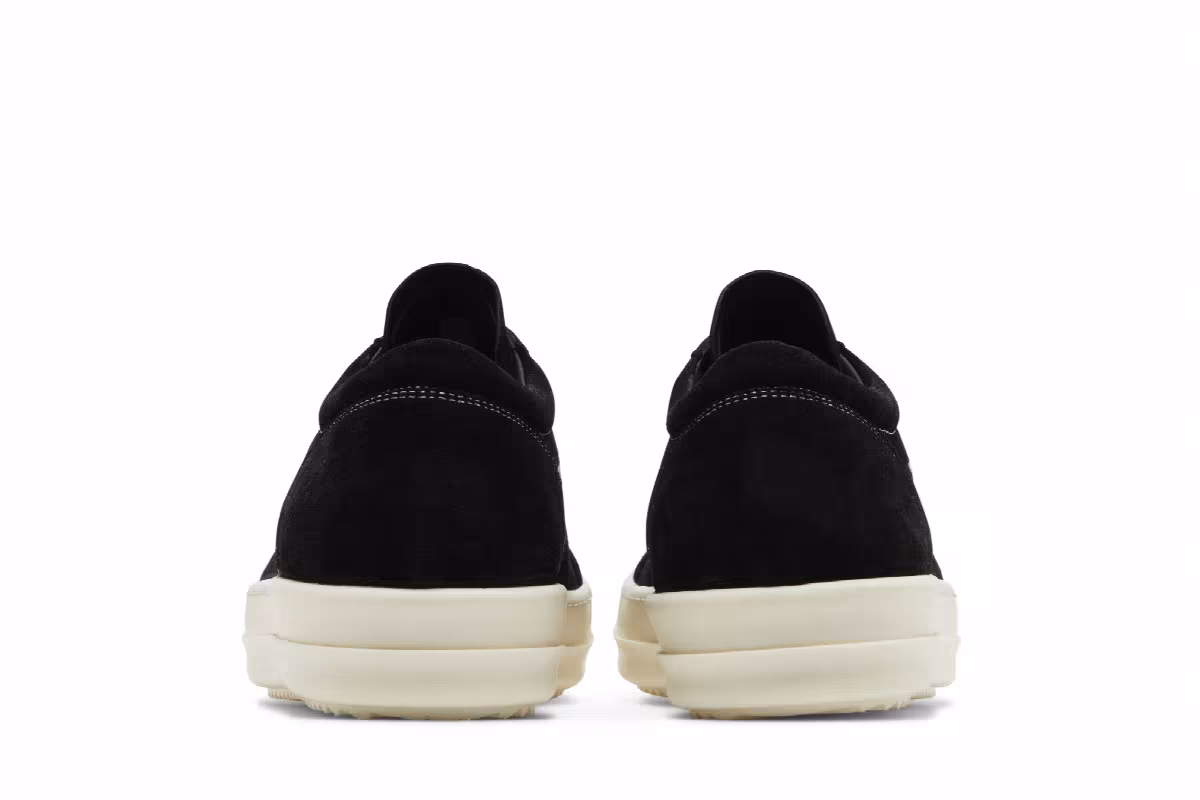 Rick Owens EDFU Suede Leather Vintage Low Black Milk, view 7