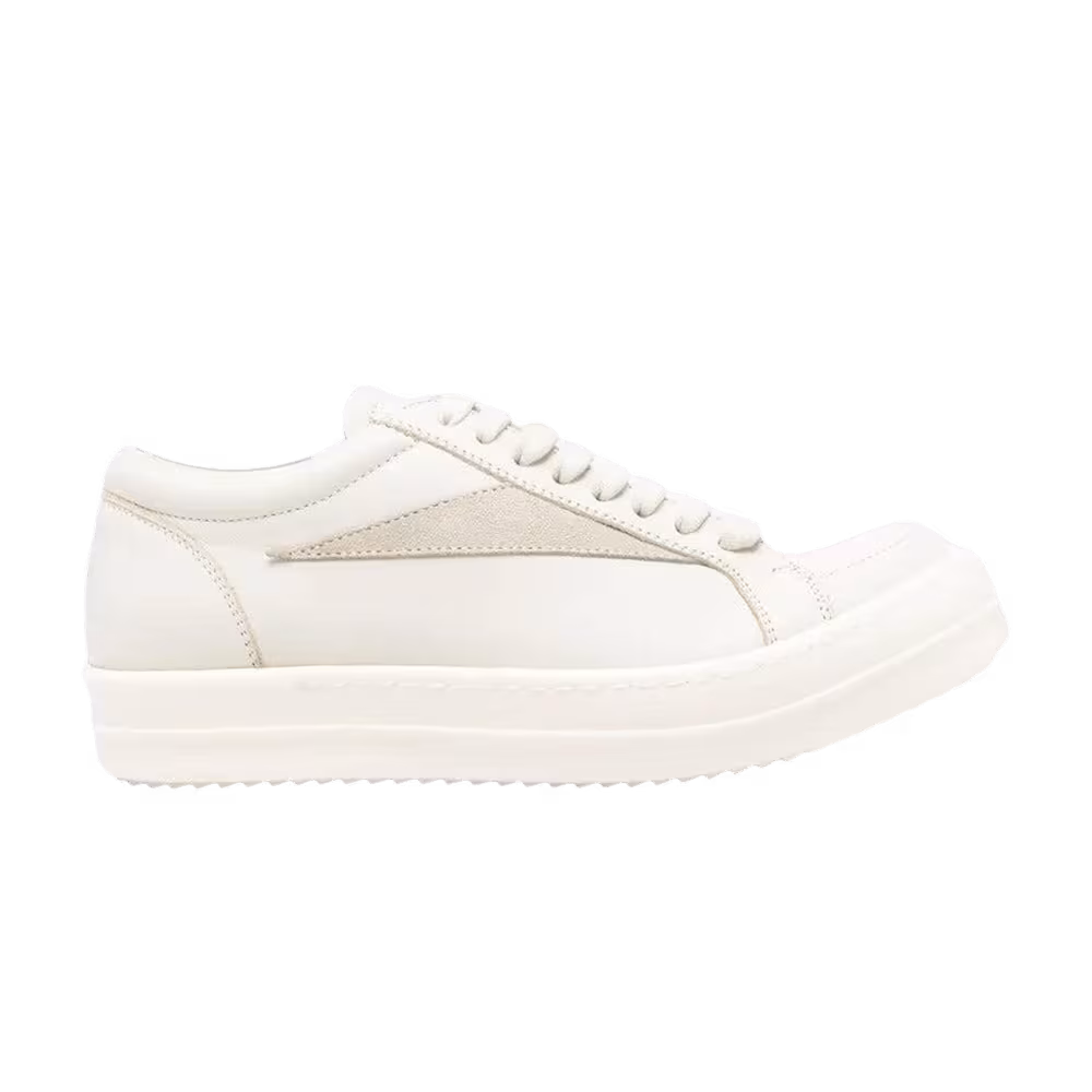Rick Owens Women's Scarpe Pelle Vintage Sneaker Dirty Milk Pearl