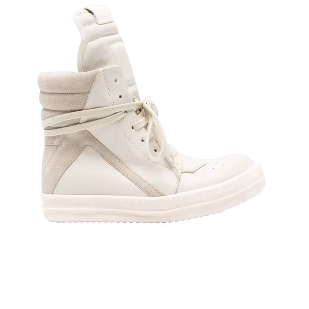 Rick Owens Women's Pelle Geobasket Scarpe Dirty Milk Pearl