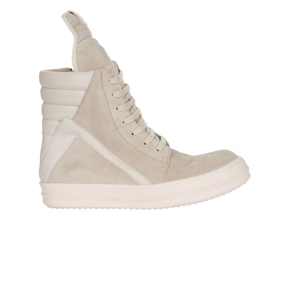Rick Owens Women's Pelle Geobasket Scarpe Pearl Dirty Milk