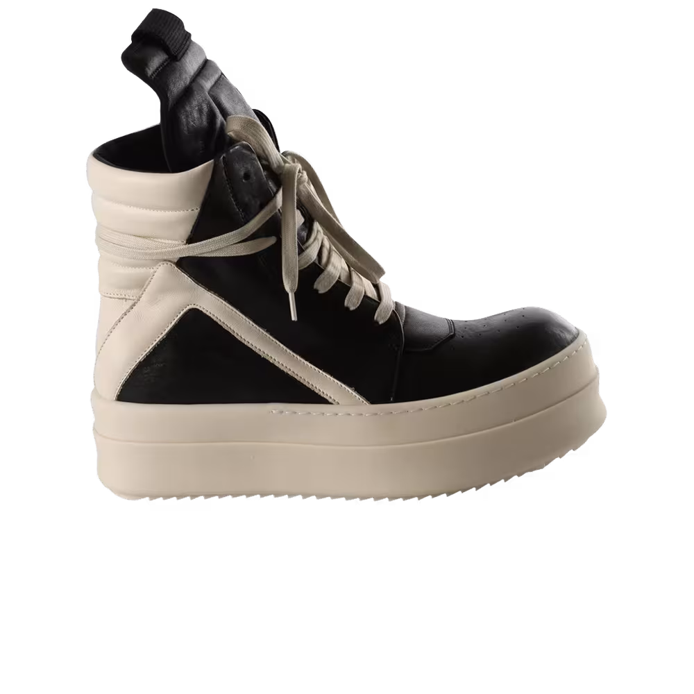 Rick Owens Mega Bumper Geobasket Sneaker Black Milk