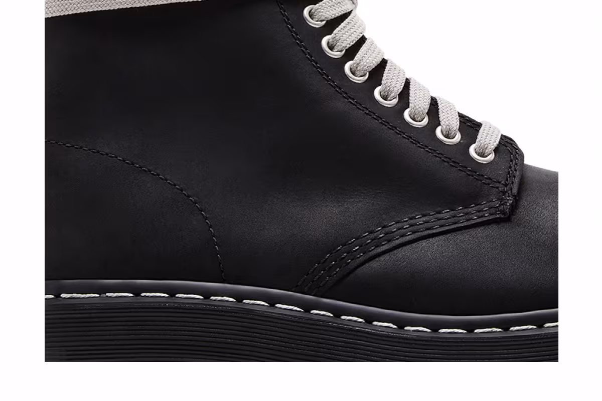 Dr. Martens x Rick Owens DRKSHDW 1460 Quad Sole Steel Toe Boot Black, view 3