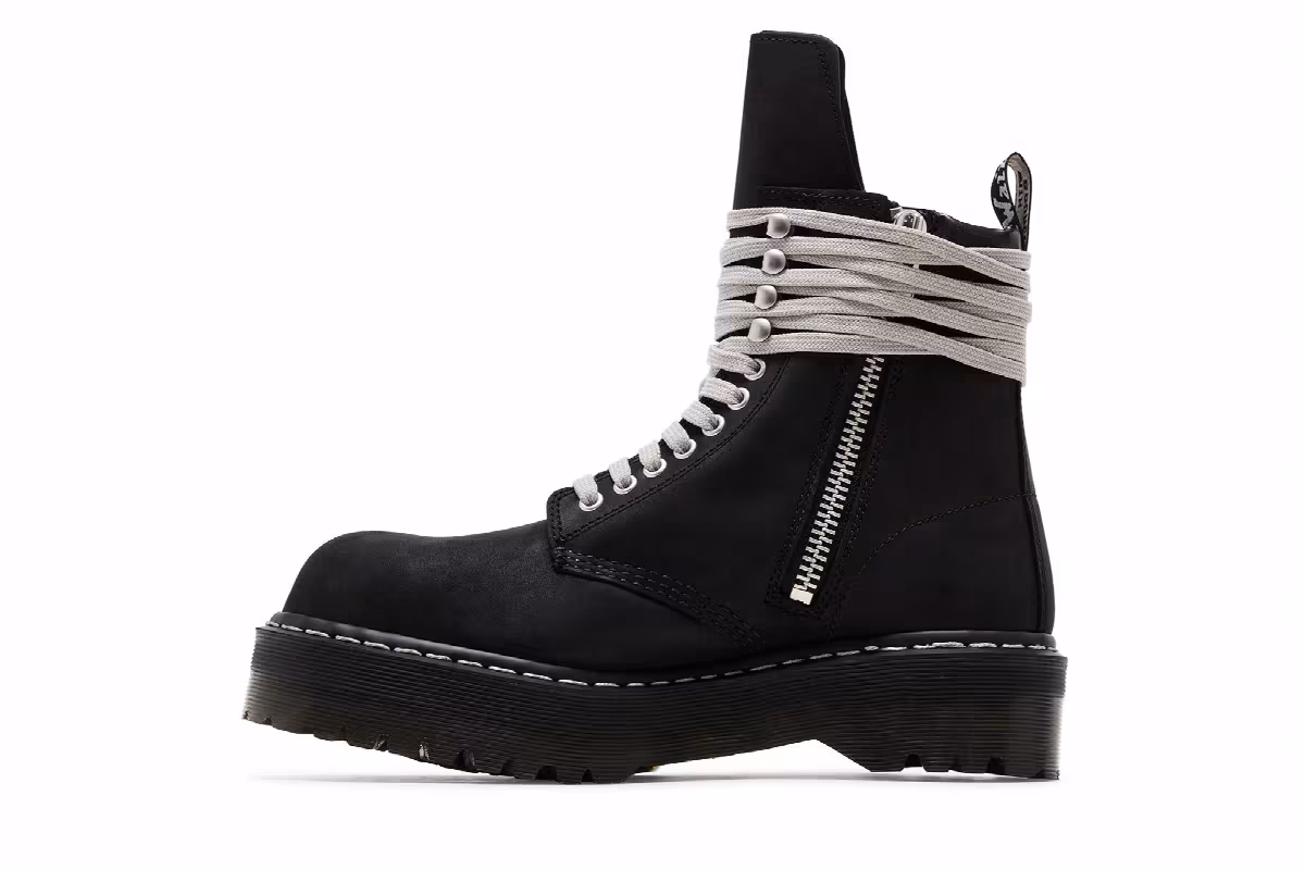 Dr. Martens x Rick Owens DRKSHDW 1460 Quad Sole Steel Toe Boot Black, view 4