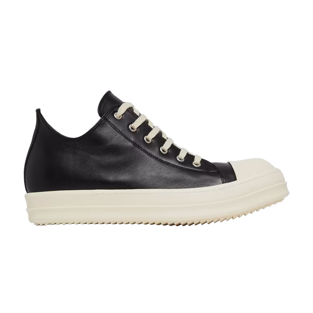 Rick Owens Strobe Leather Low Black Milk