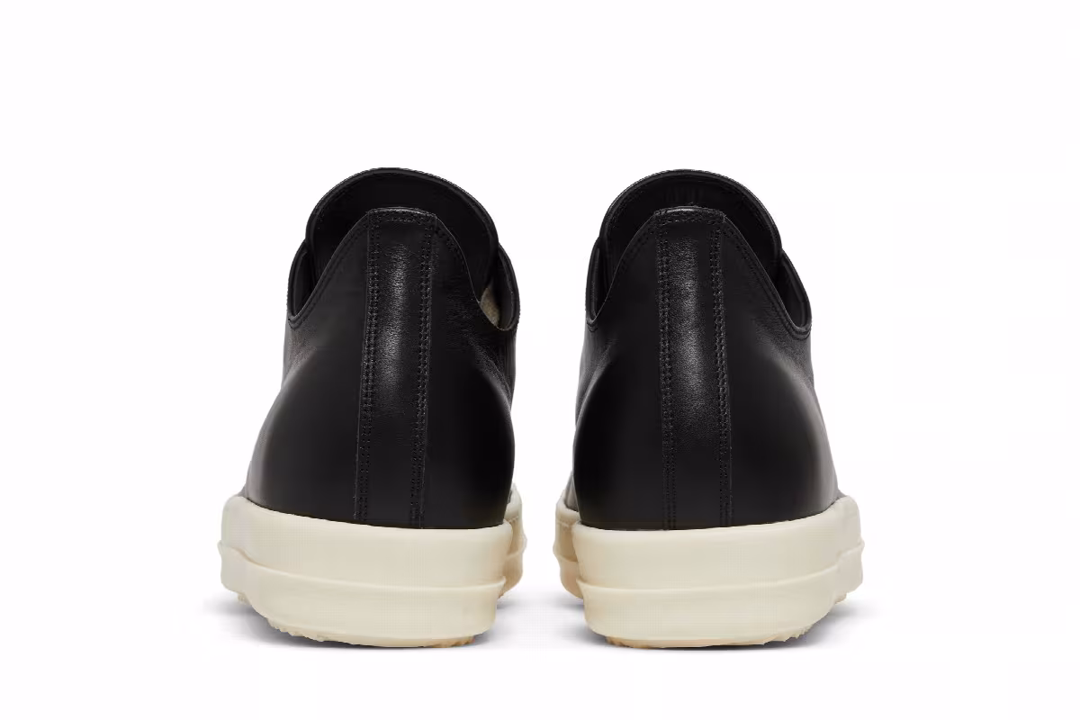 Rick Owens Strobe Leather Low Black Milk, view 7