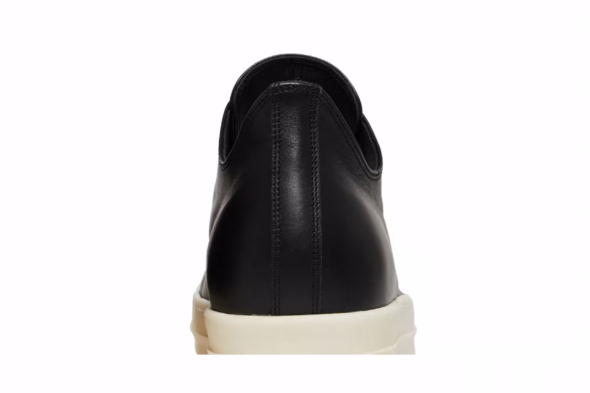 Rick Owens Strobe Leather Low Black Milk, view 8