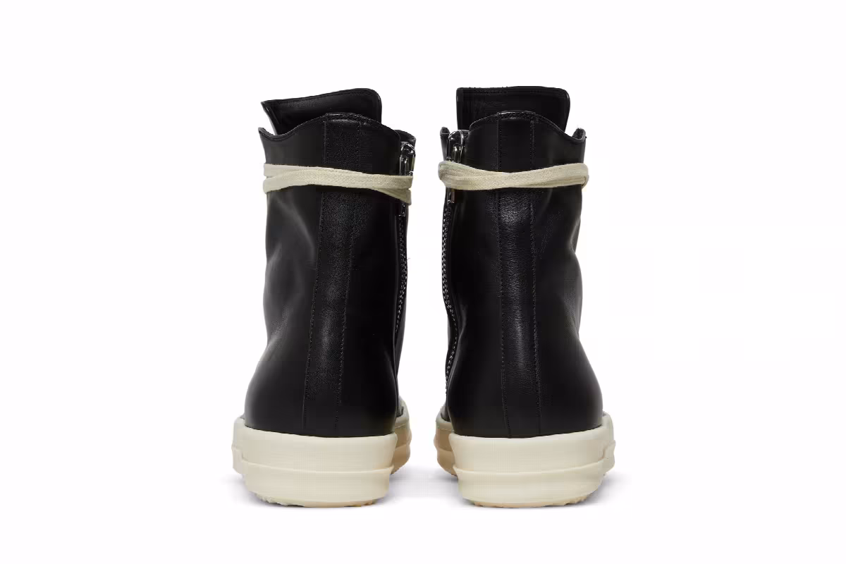 Rick Owens Strobe Leather High Black Milk, view 7