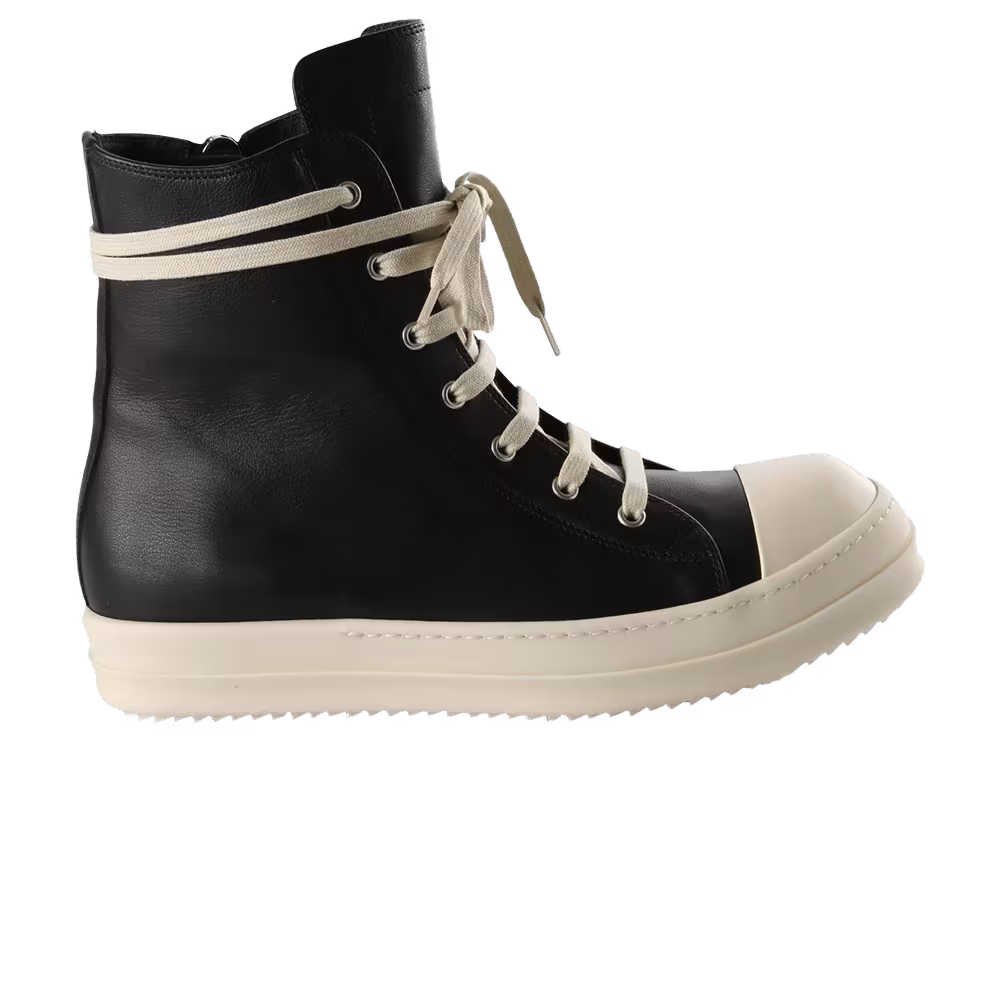 Rick Owens Scarpe In Pelle Sneaker Black Milk