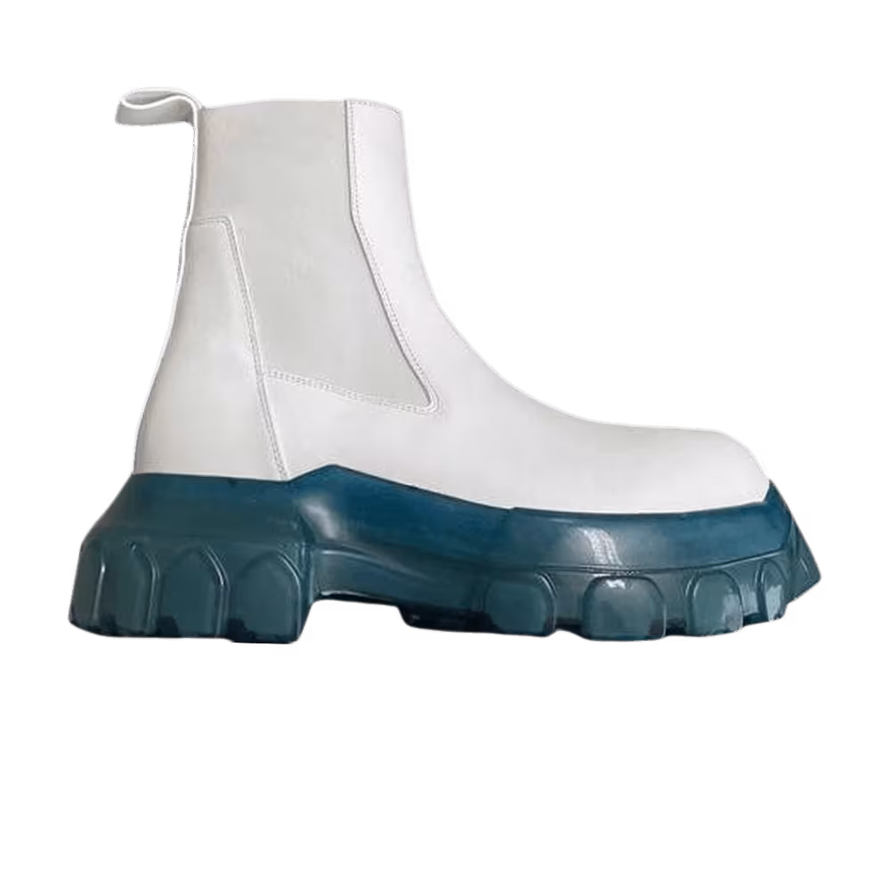 Rick Owens Women's Mega Bozo Tractor Beetle Chalk White Blue Transparent