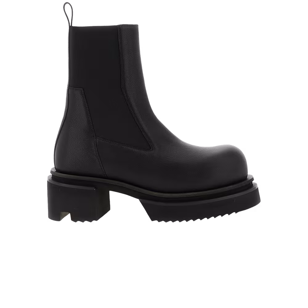 Rick Owens Black Temple Beatle Bogun Chelsea Boot Black