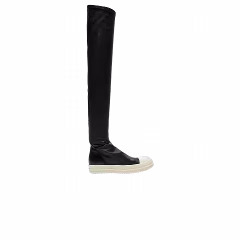 Rick Owens Wmns Stivali Pelle High Stocking Sneaks 'Black Milk'