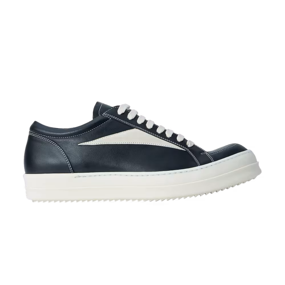 Rick Owens Leather Vintage Low Top Black Milk Milk