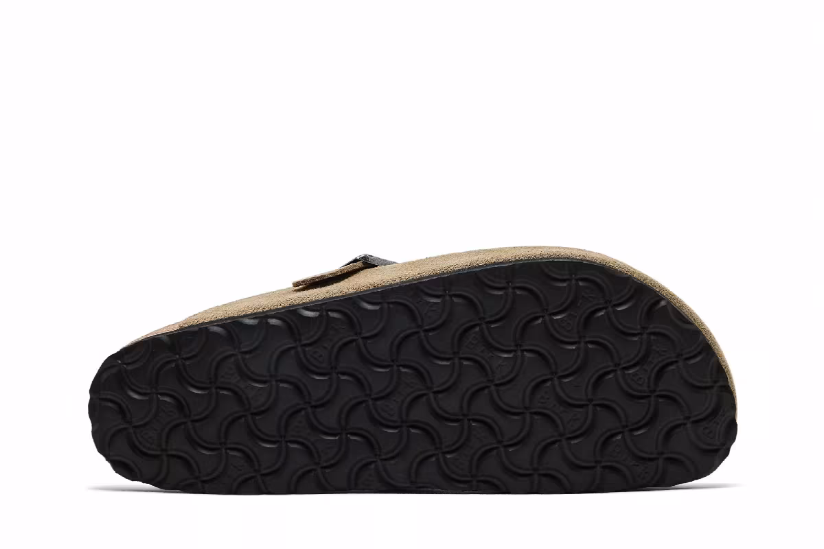 Birkenstock Boston Braided Suede Leather Narrow Taupe, view 5
