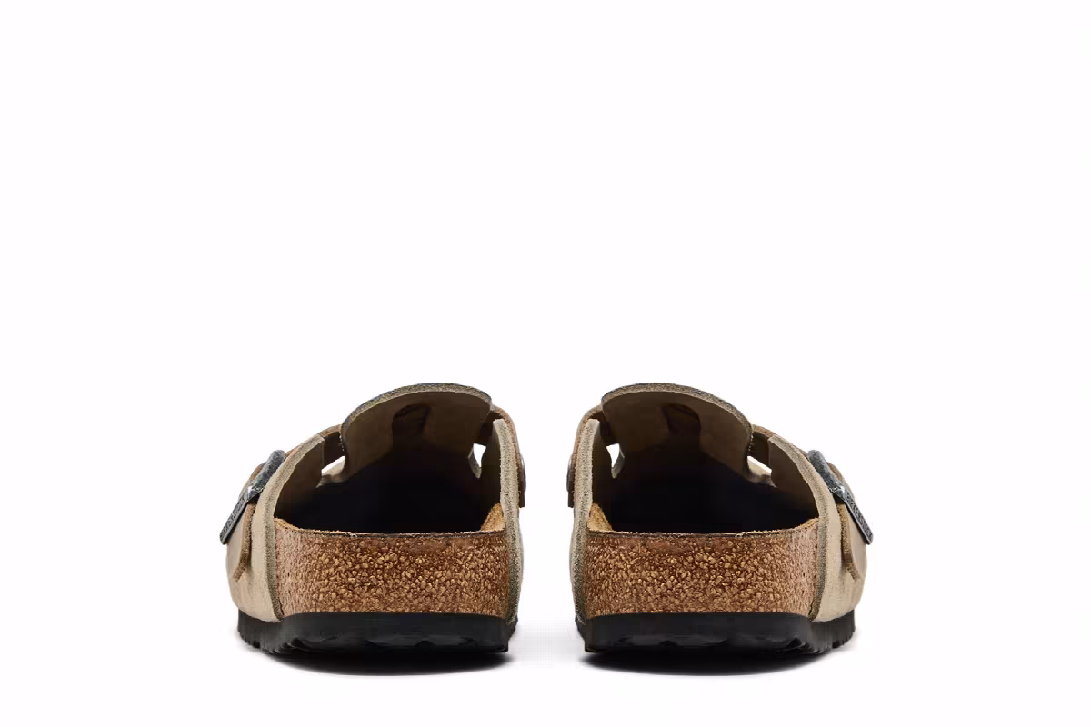 Birkenstock Boston Braided Suede Leather Narrow Taupe, view 7