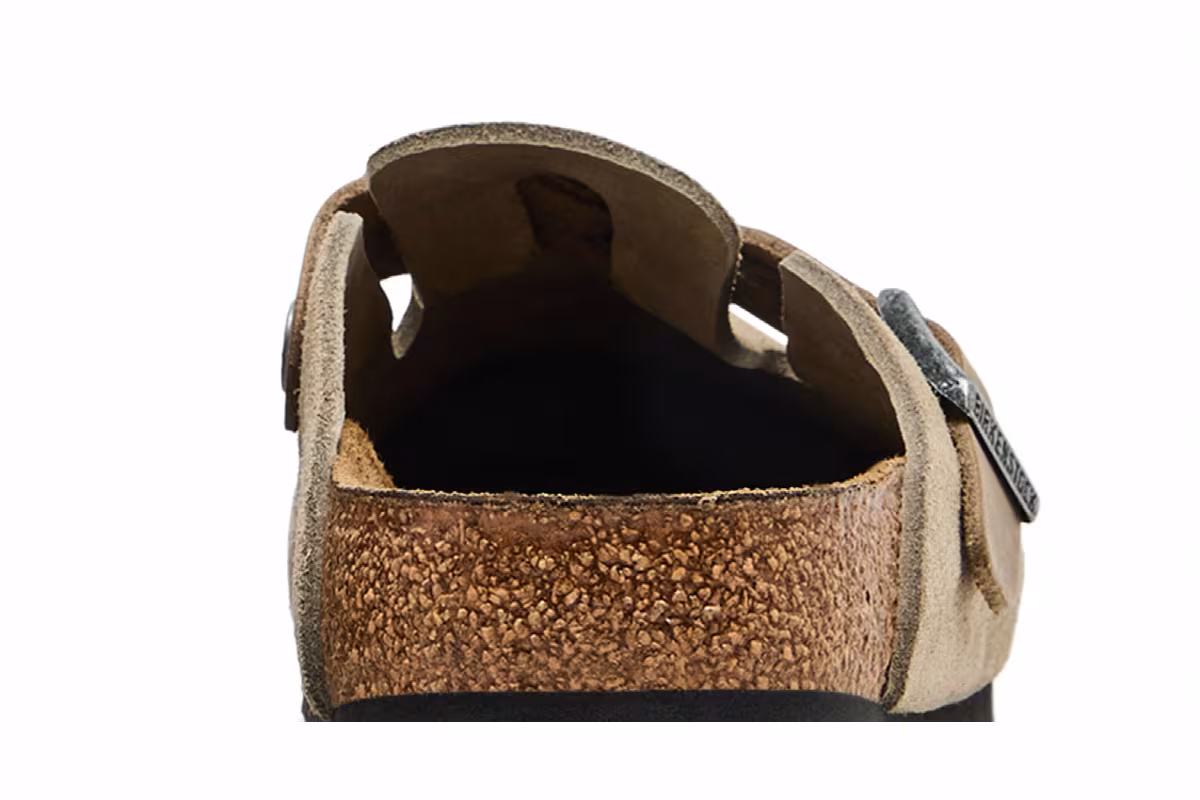Birkenstock Boston Braided Suede Leather Narrow Taupe, view 8