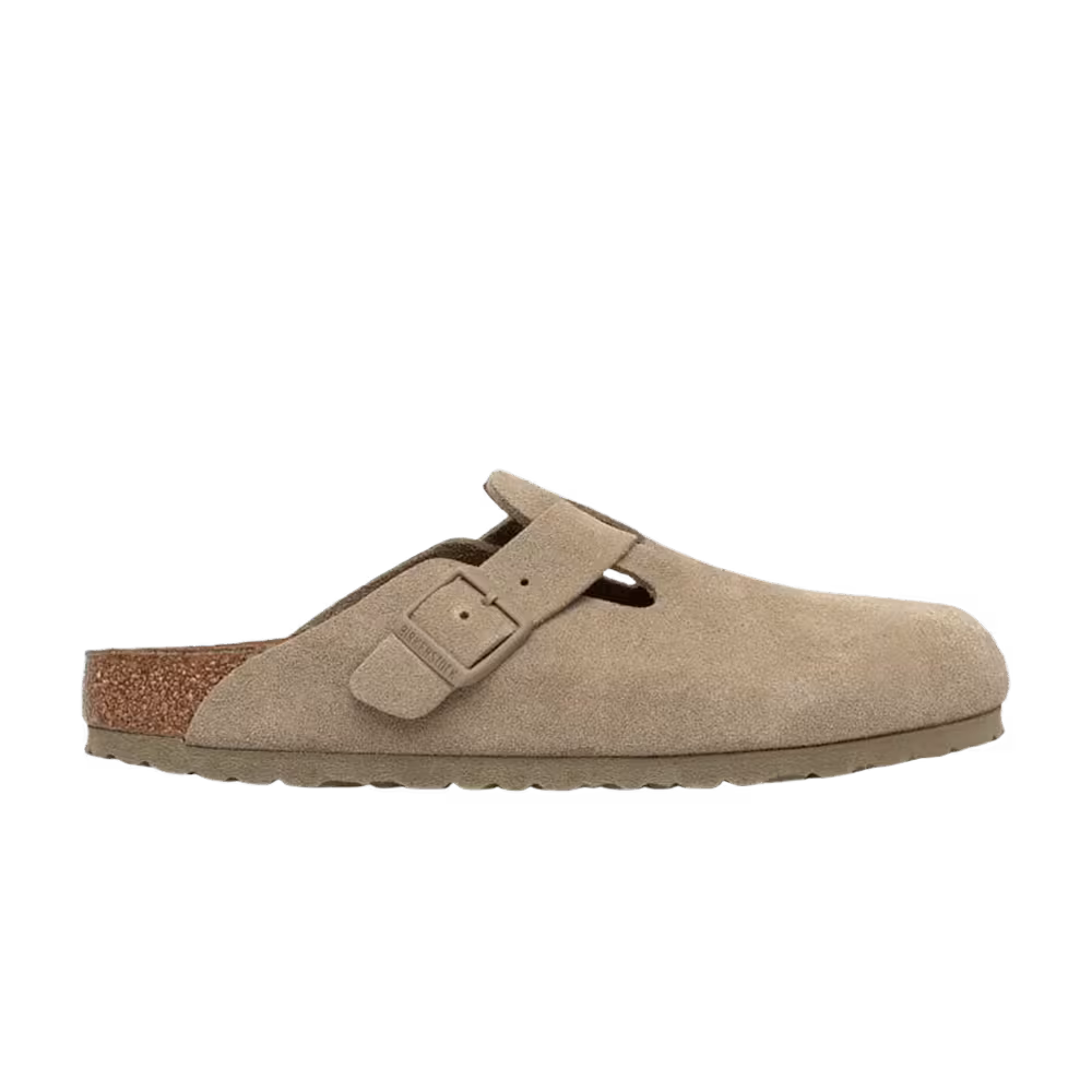 Birkenstock Boston Suede Leather Faded Khaki