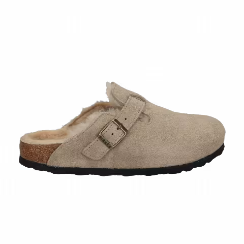 Birkenstock Wmns Boston Shearling Suede 'Taupe'