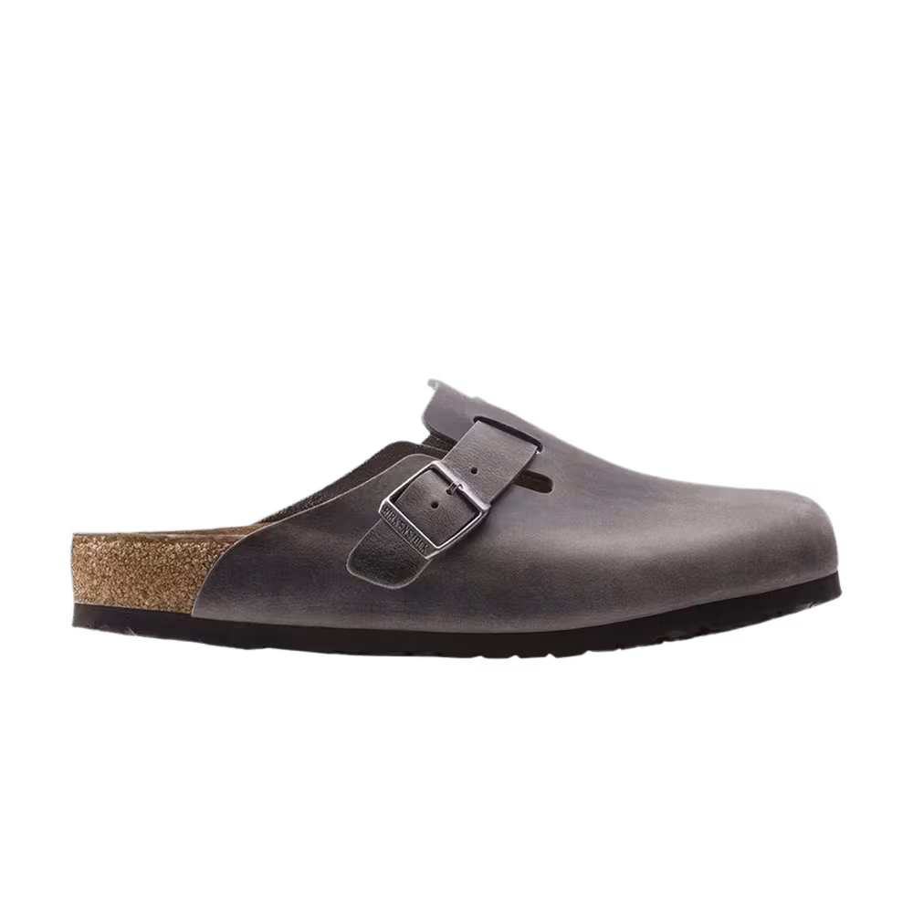 Birkenstock Boston Soft Footbed Oiled Leather Narrow Iron