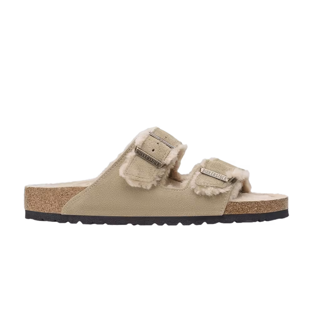 Birkenstock Women's Arizona Shearling Suede Leather Taupe
