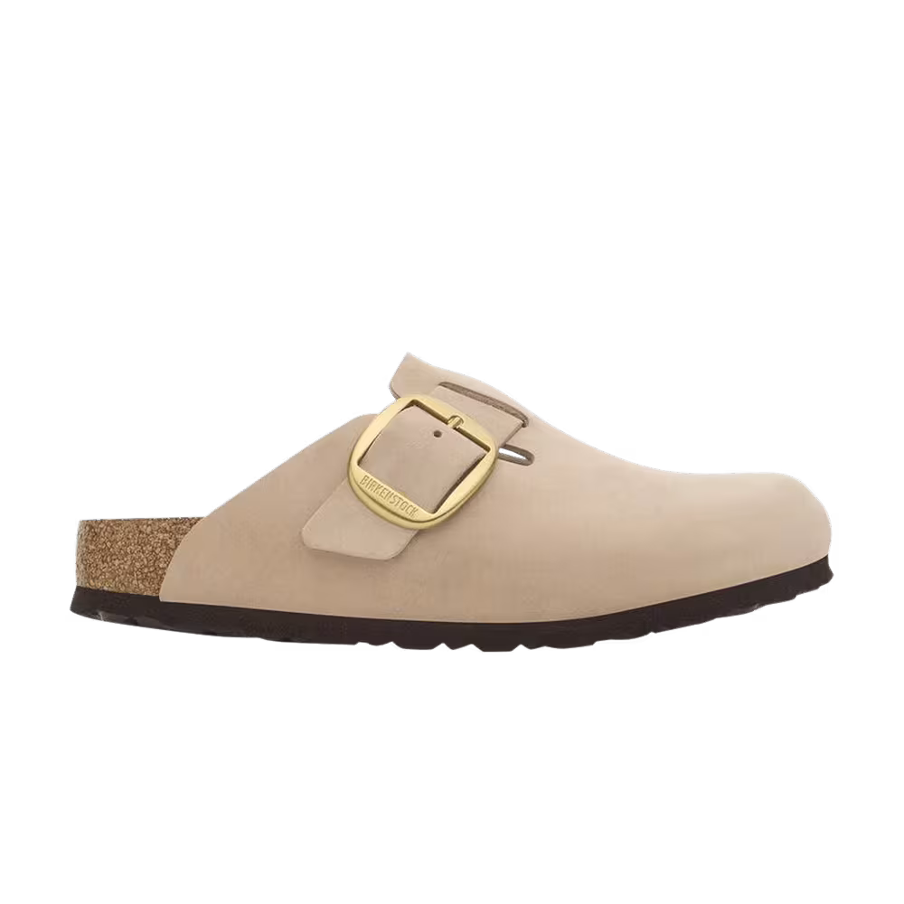 Birkenstock Women's Boston Big Buckle Nubuck Narrow Sandcastle